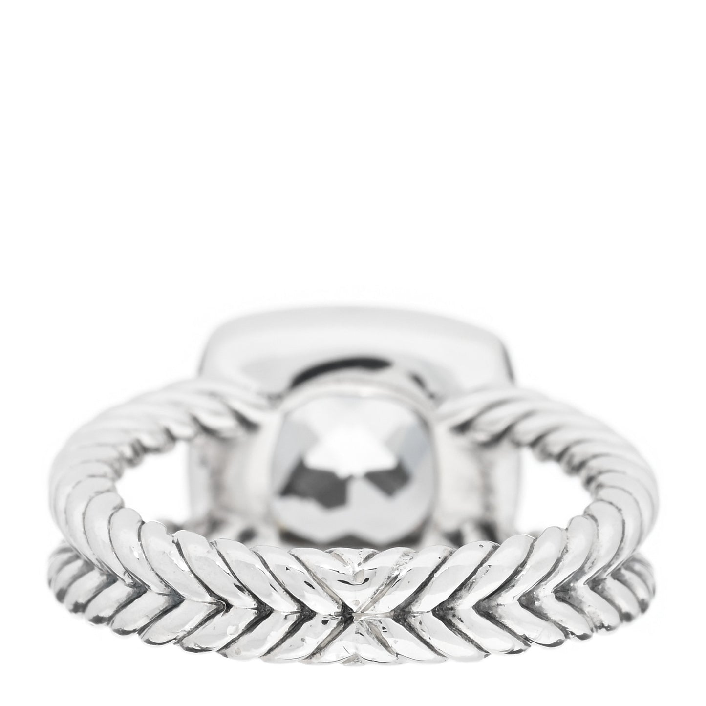 Sterling Silver Diamond Prasiolite 7mm Petite Albion Ring 49 4.75