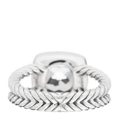 David Yurman Sterling Silver Diamond Prasiolite 7mm Petite Albion Ring 49 4.75 3 of 4