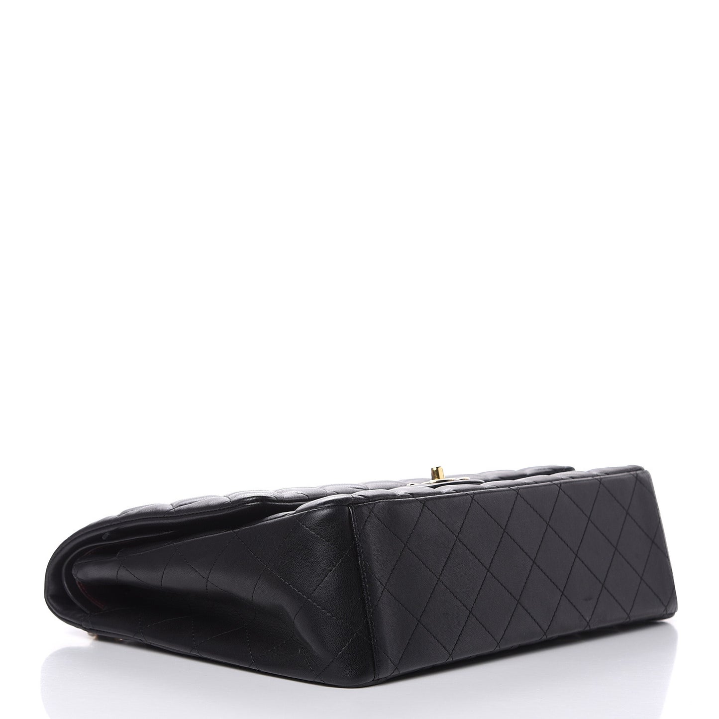 Lambskin Quilted Maxi Double Flap Black