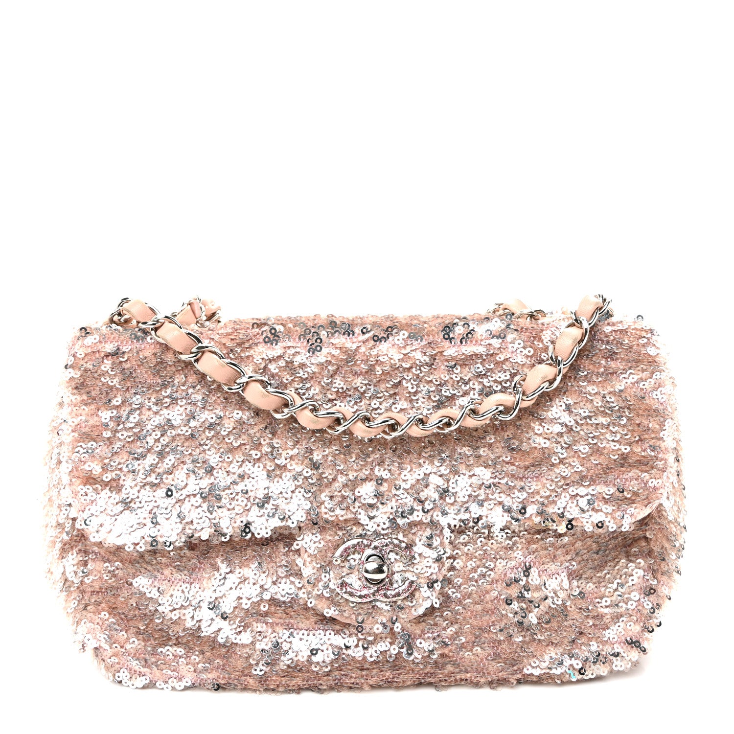 Chanel Sequin Mini Flap Light Pink Silver 1 of 10