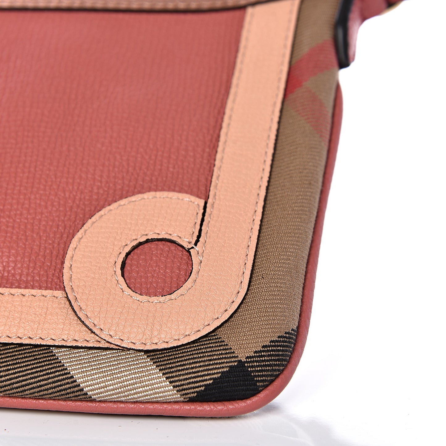 Metallic Derby House Check Peyton Crossbody Clutch Bag Blossom Pink
