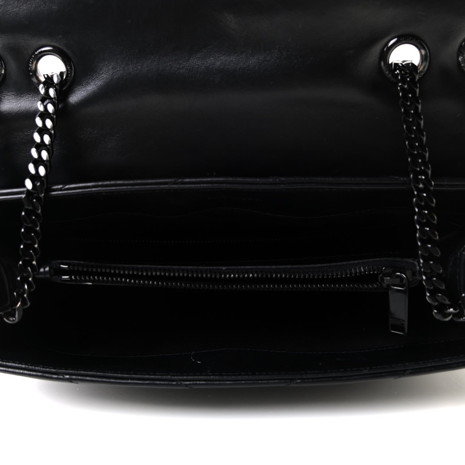 Saint Laurent Calfskin Y Quilted Monogram Medium Loulou Chain Satchel Black 5 of 12