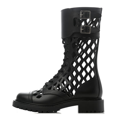 Christian Dior Matte Calfskin Womens D-Trap 30mm Tall Boots 35 Black 1 of 6