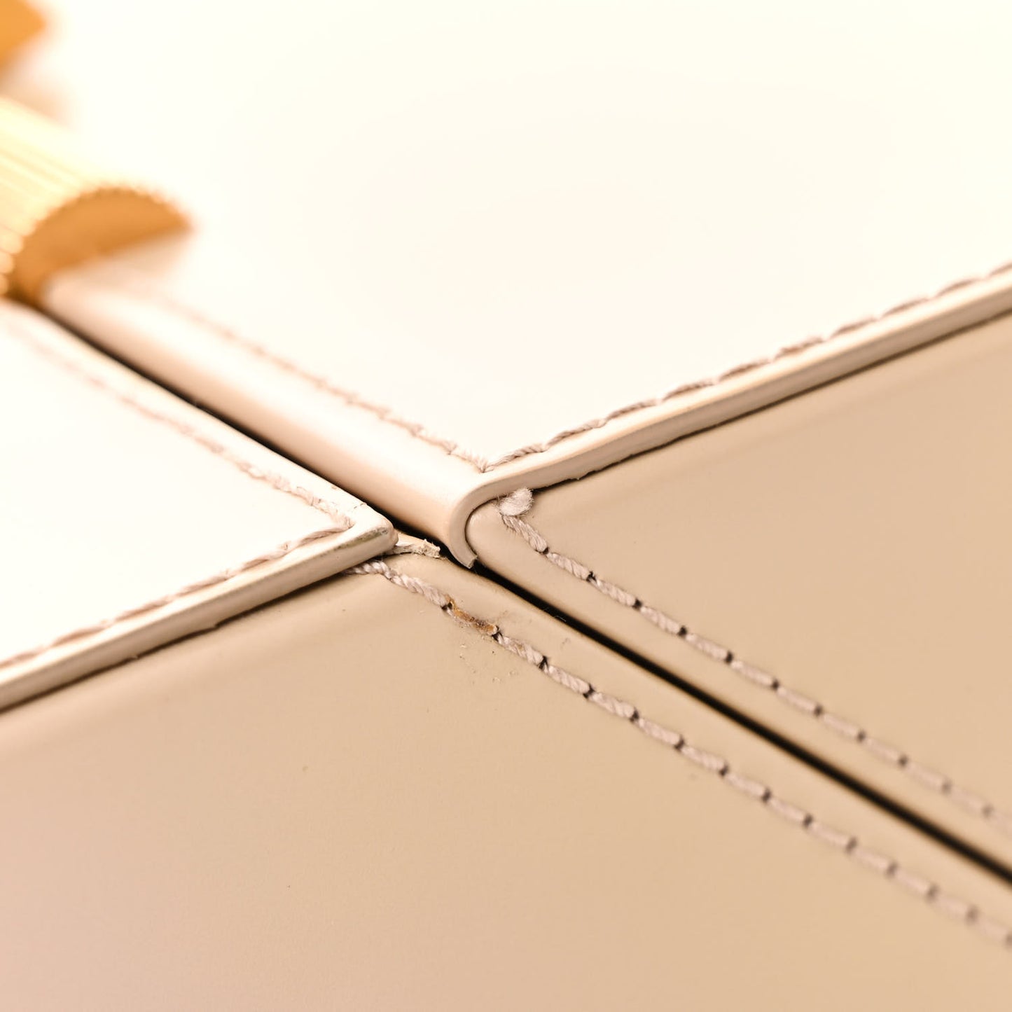 Calfskin Daisey Box Clutch  Beige