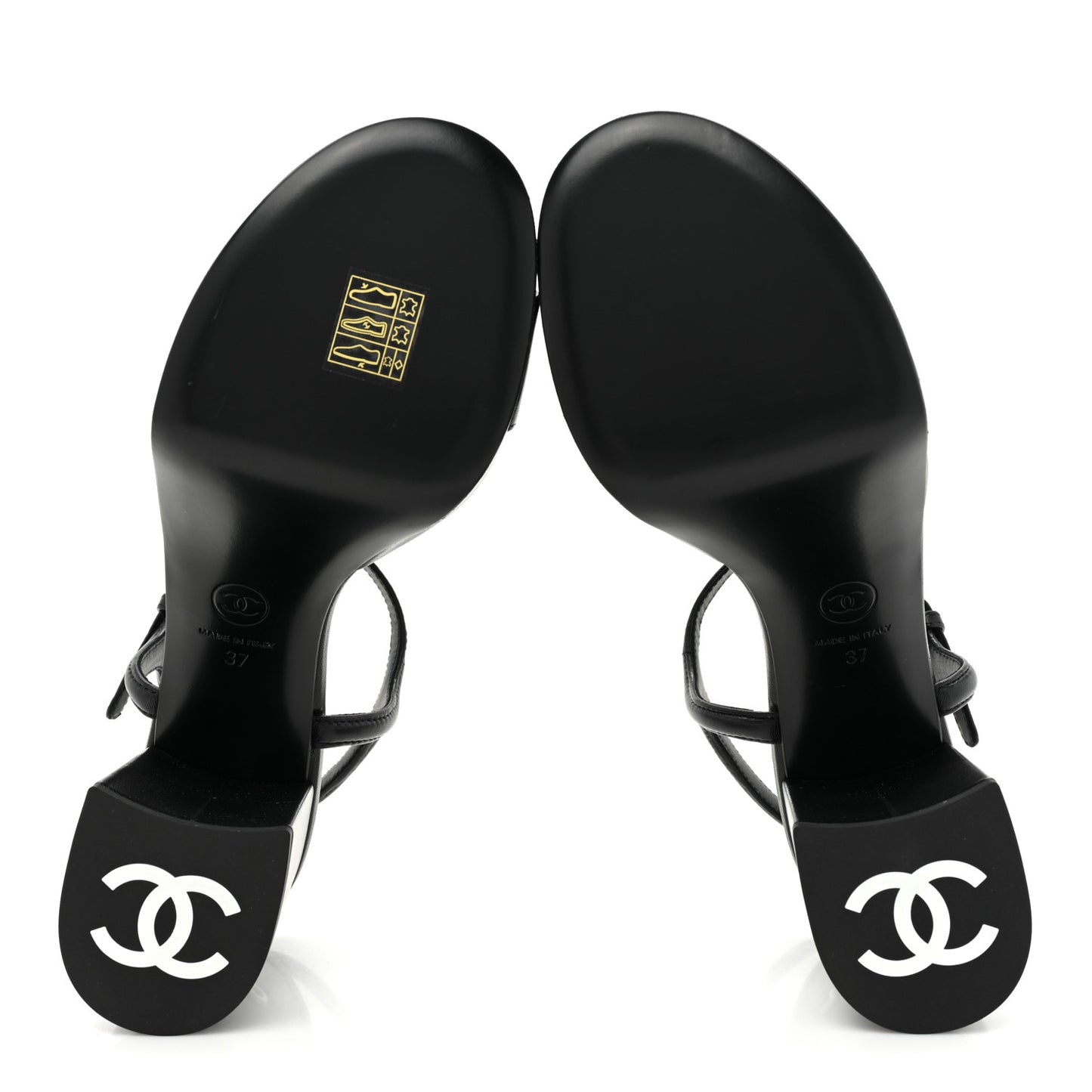 Lambskin Logo Platform Sandals 37 Black