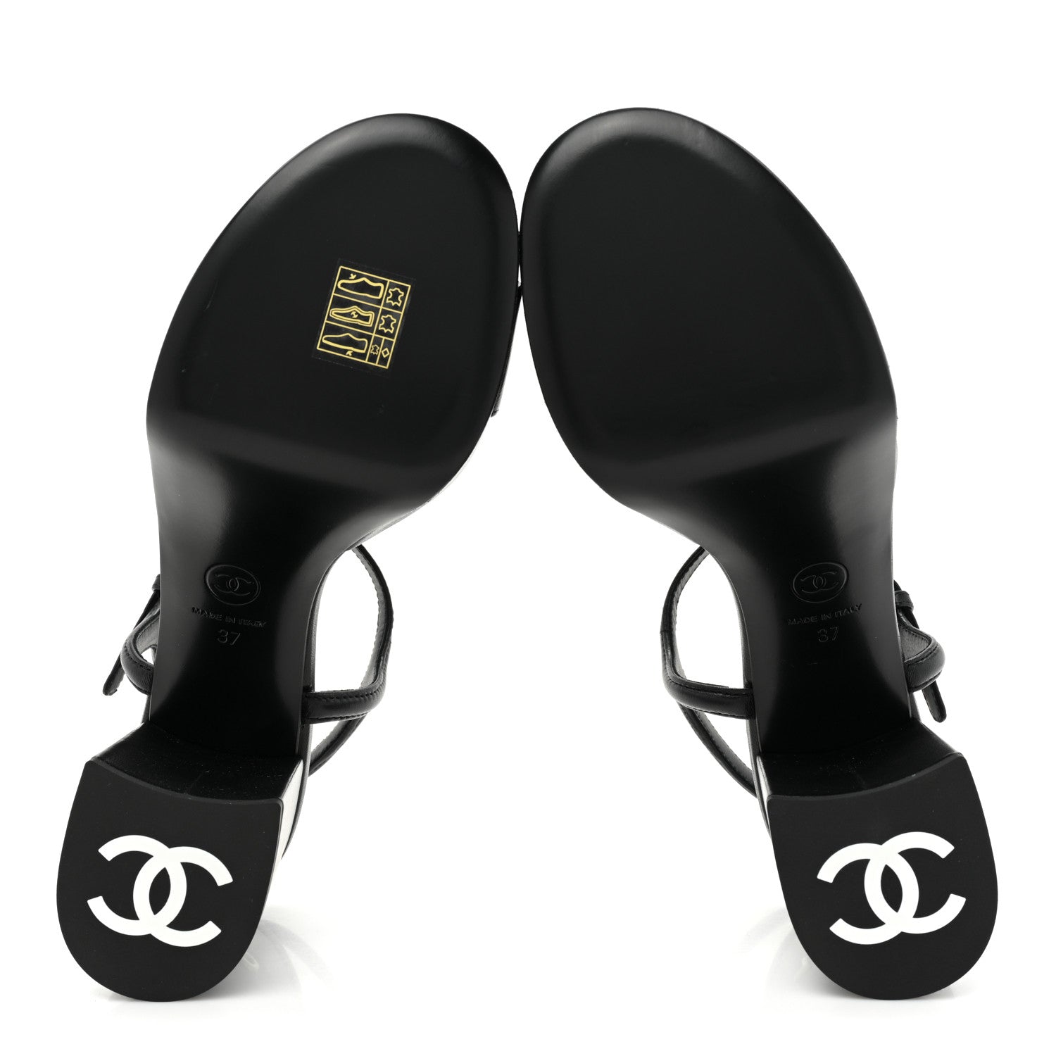 Chanel Lambskin Logo Platform Sandals 37 Black 6 of 9
