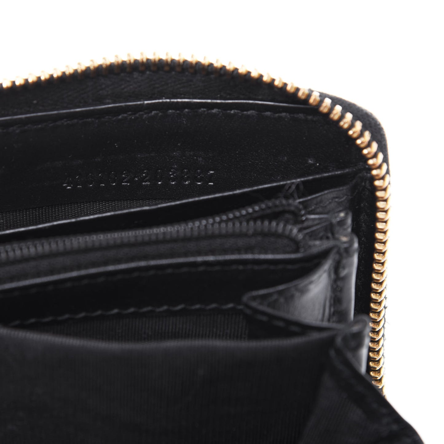 GG Supreme Monogram Moon Calfskin Zip Around Wallet Beige Ebony Black