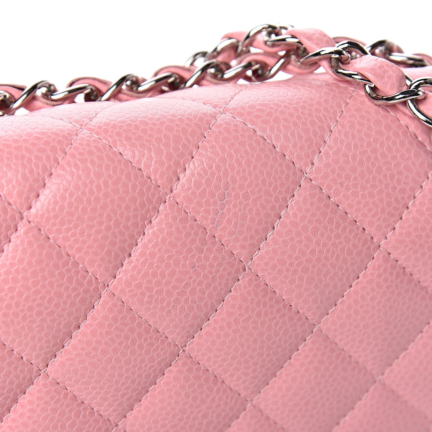 Chanel Caviar Quilted Medium Double Flap Pink 13 of 17
