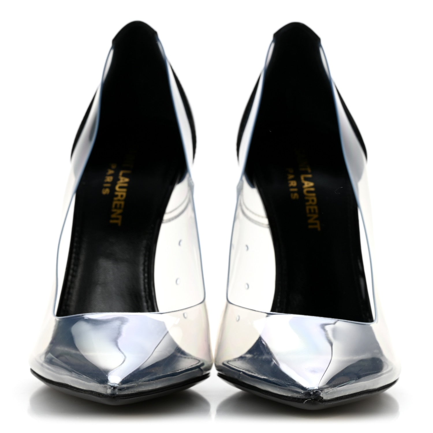 Saint Laurent Patent Calfskin PVC Opyum 110 Pump 36.5 Black Transparent 3 of 9