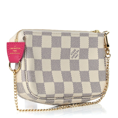 Louis Vuitton Damier Azur 2021 Christmas Animation Hollywood Mini Pochette Accessories Fuchsia 3 of 10