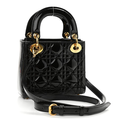 Christian Dior Patent Cannage Mini Lady Dior Black 3 of 13