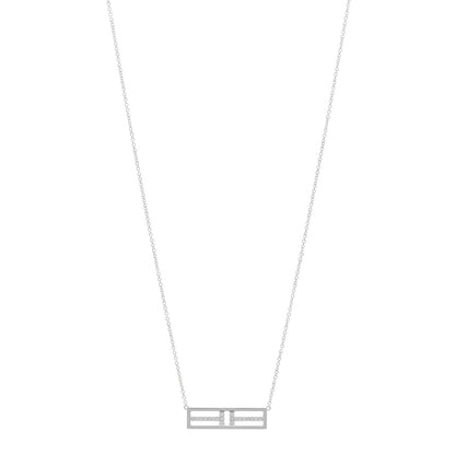 Tiffany 18K White Gold Diamond Tiffany T Two Open Horizontal Bar Pendant 1 of 5