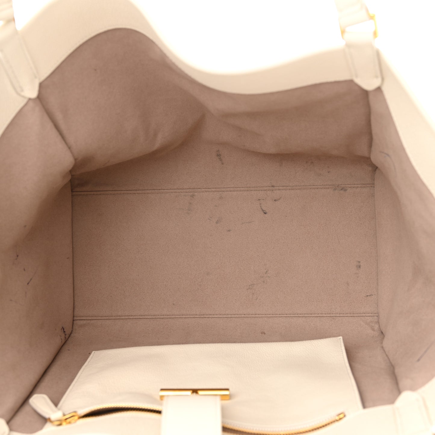 Grained Polyurethane Large Tara Tote Bag Chalk