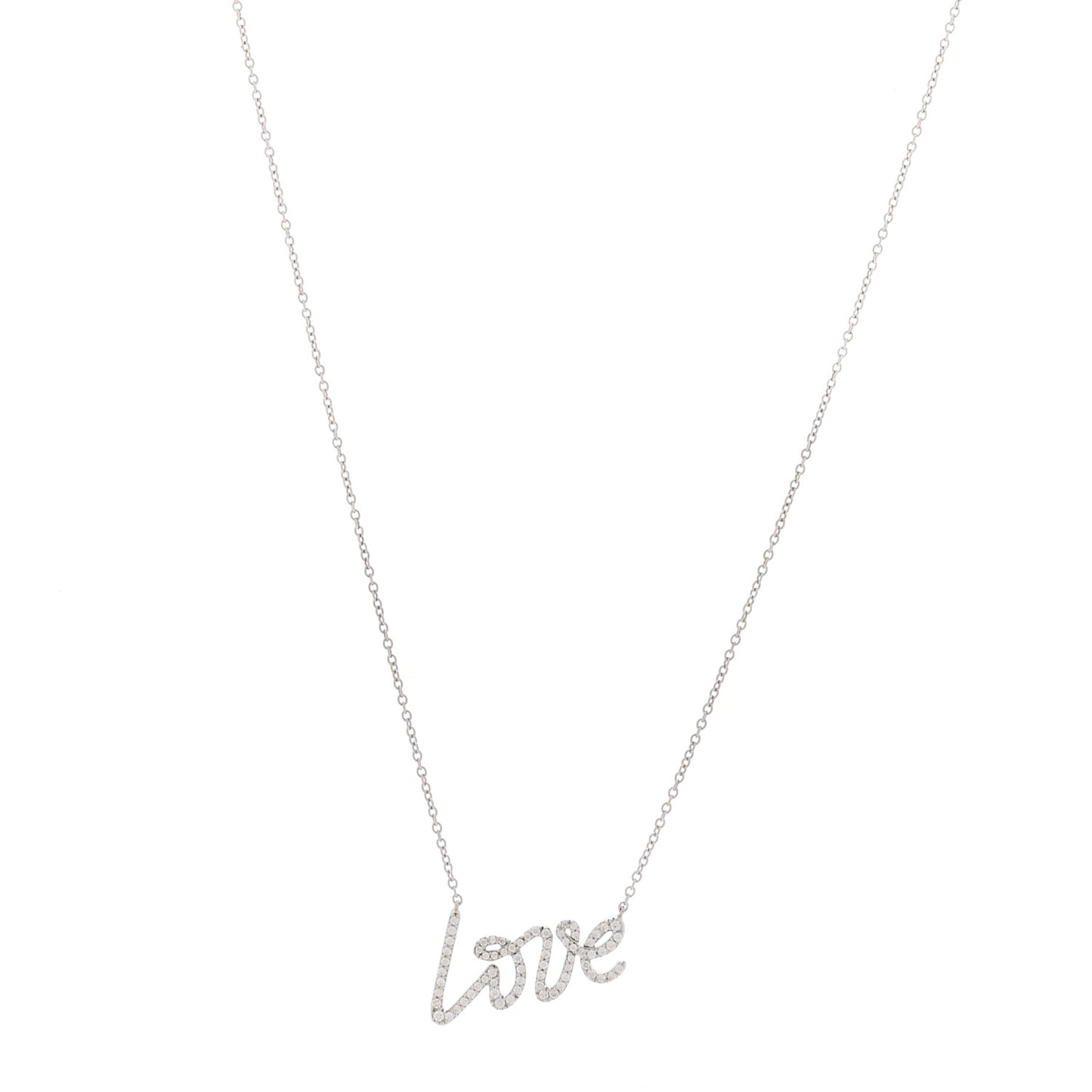18K White Gold Diamond Paloma's Graffiti Love Pendant Necklace