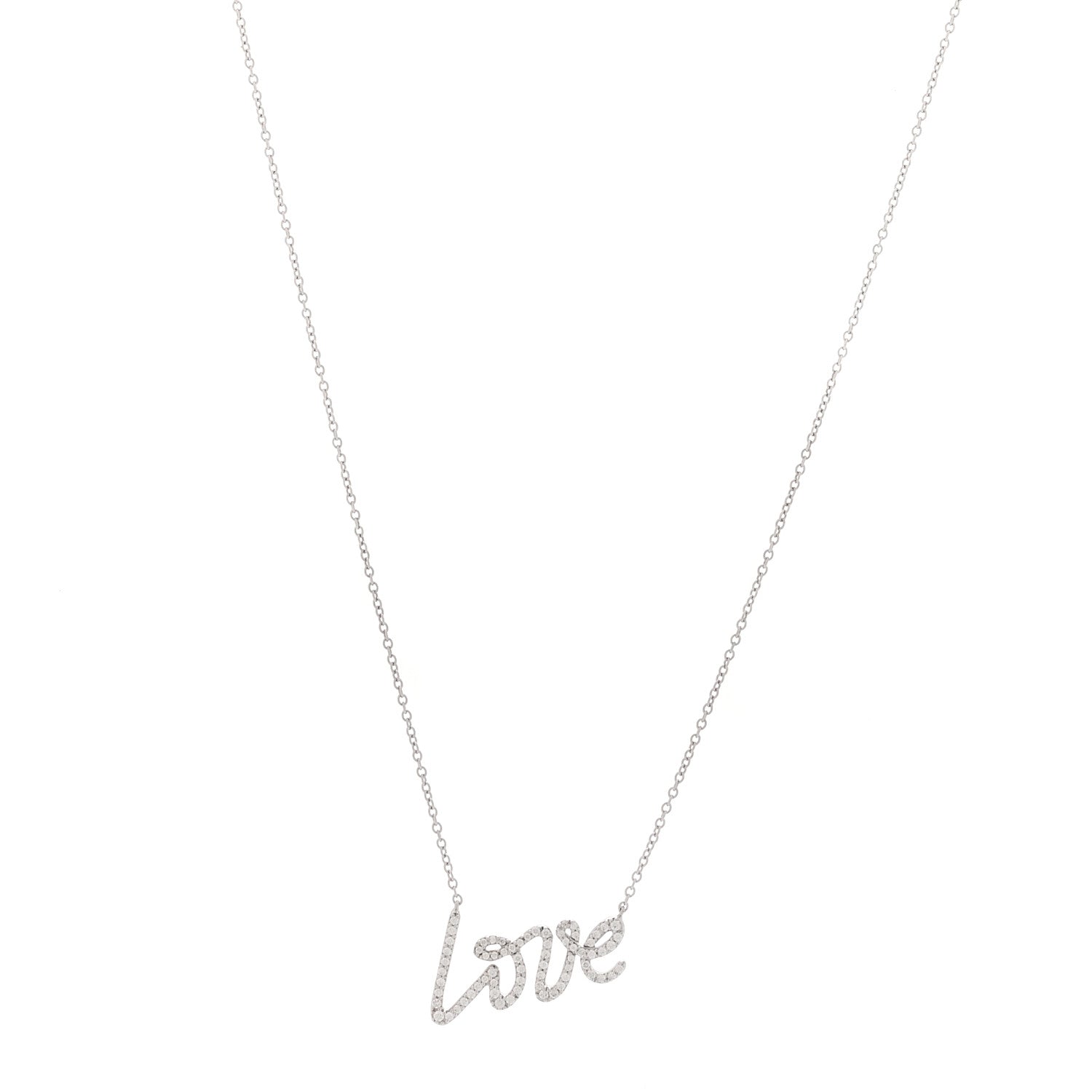 Tiffany 18K White Gold Diamond Paloma's Graffiti Love Pendant Necklace 1 of 7