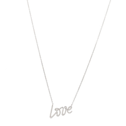 Tiffany 18K White Gold Diamond Paloma's Graffiti Love Pendant Necklace 1 of 7