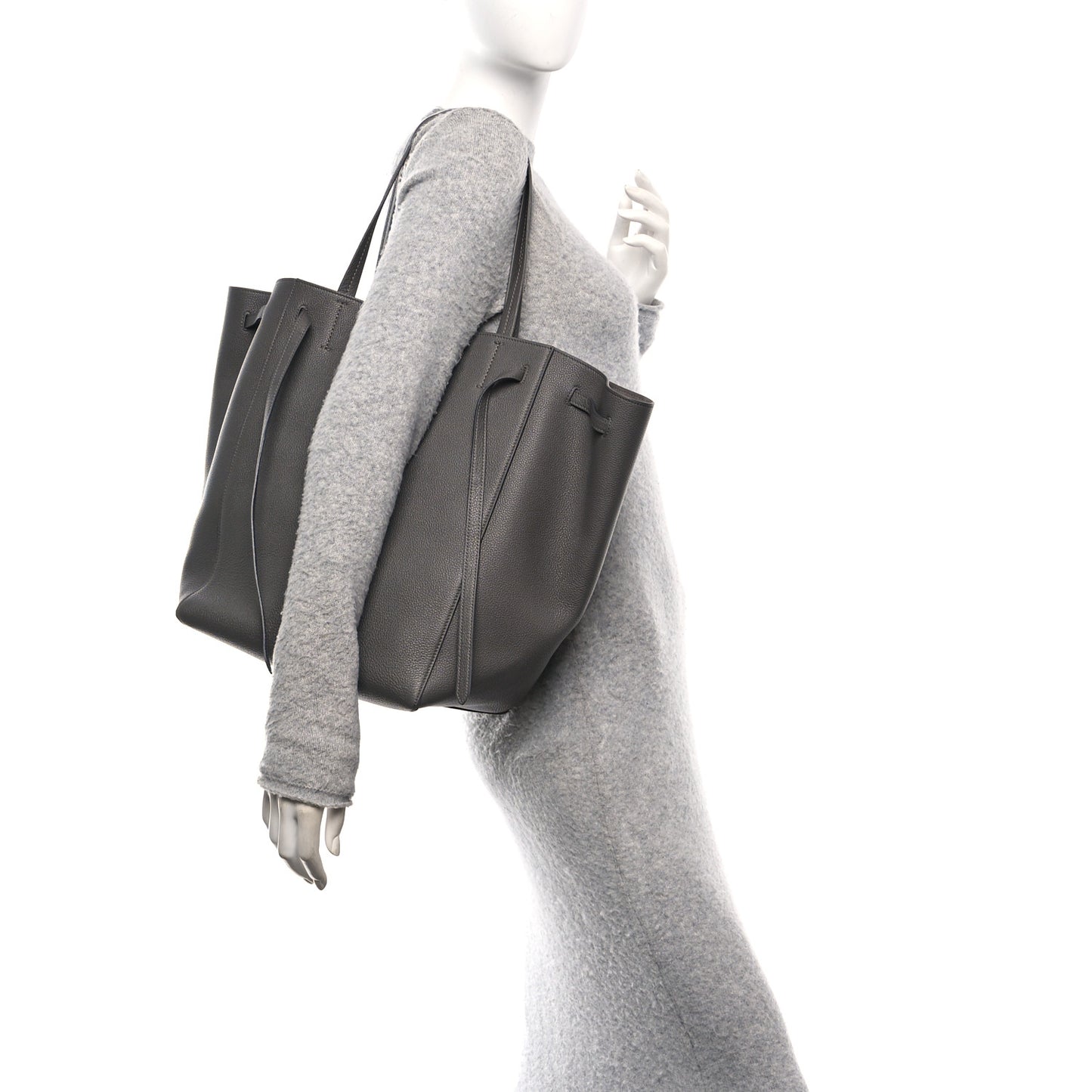 Soft Grained Calfskin Medium Belt Cabas Medium Grey