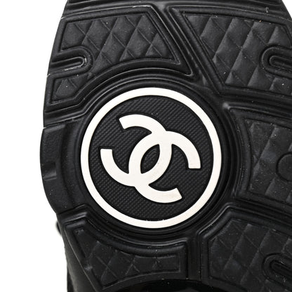 Chanel Mesh Suede Grained Calfskin Womens CC Sneakers 37.5 Black White 8 of 8