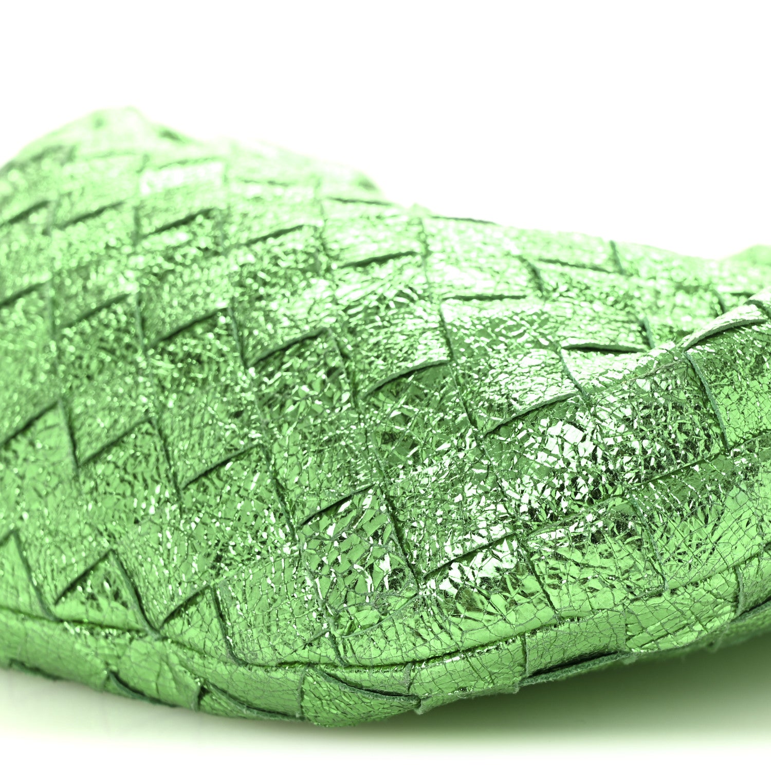 Bottega Veneta Metallic Nappa Intrecciato Mini Jodie Parakeet