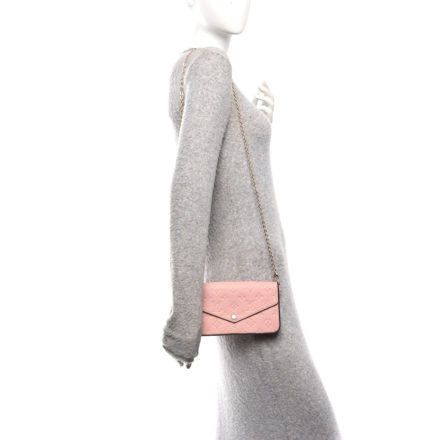 Louis Vuitton Empreinte Pochette Felicie Chain Wallet Rose Poudre 2 of 10