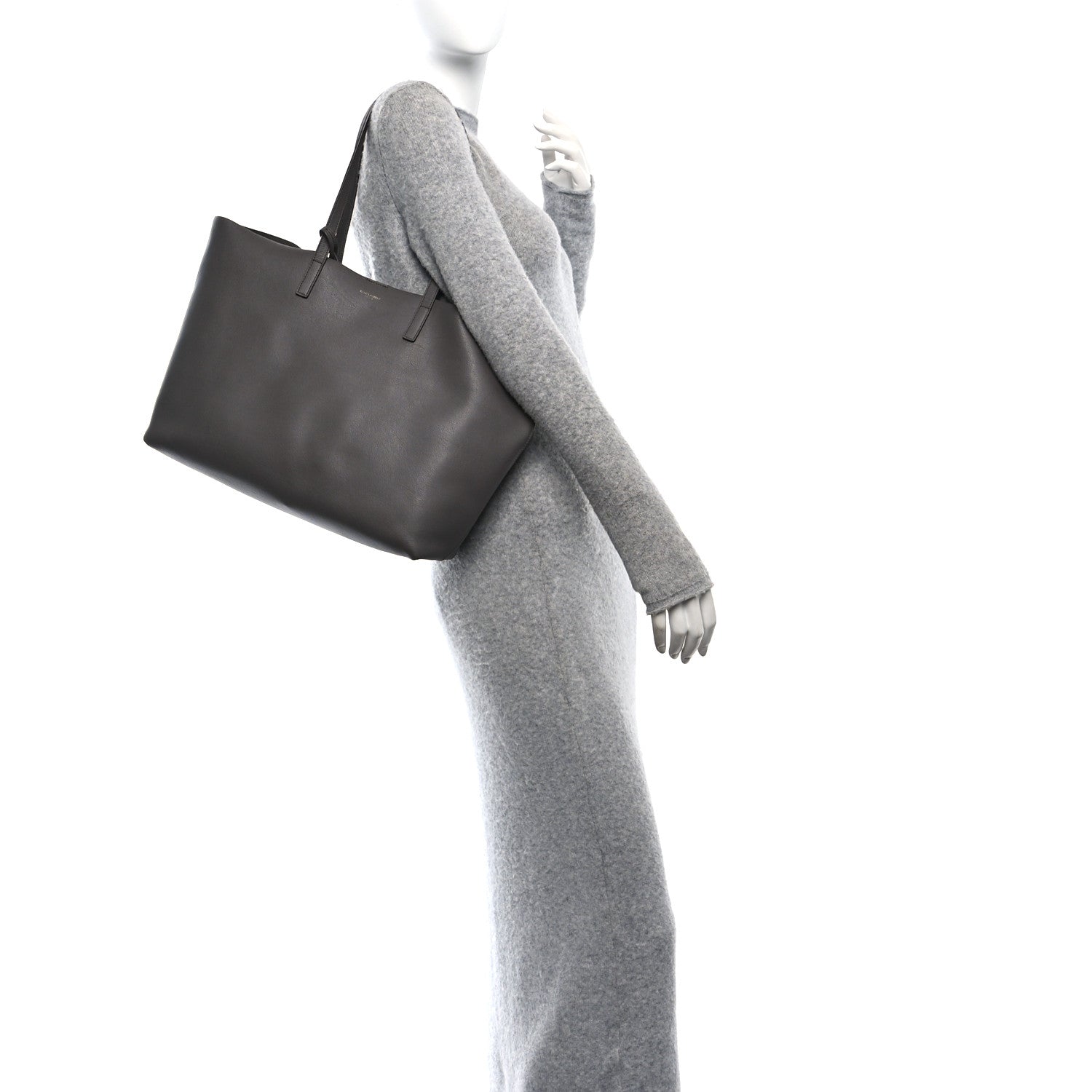 Saint Laurent Calfskin Large Shopping Tote Fog 2 of 14