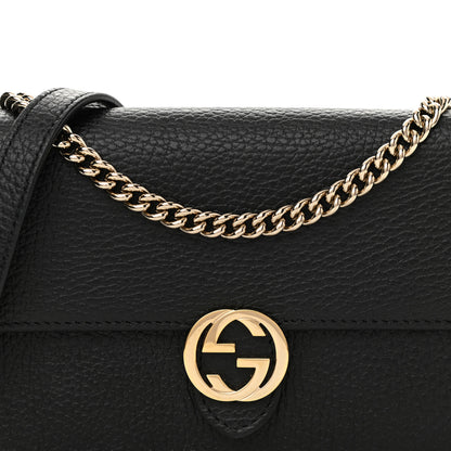 Gucci Dollar Calfskin Interlocking G Chain Wallet Black 8 of 11