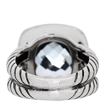 David Yurman Sterling Silver Diamond Blue Topaz 11mm Albion Ring 49 5 4 of 5