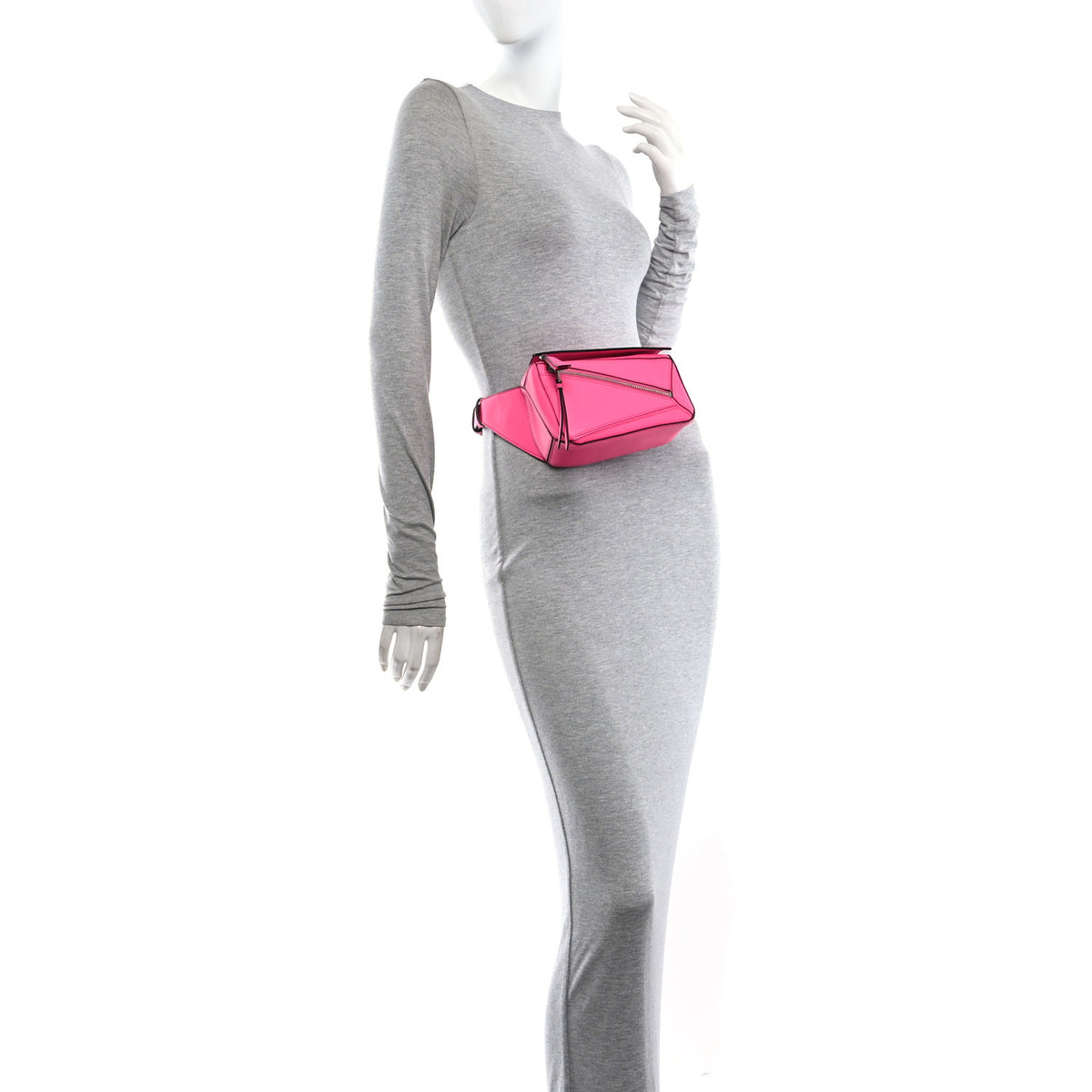 Loewe Calfskin Mini Puzzle Bumbag Neon Pink 2 of 10