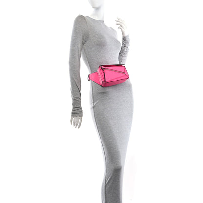 Loewe Calfskin Mini Puzzle Bumbag Neon Pink 2 of 10