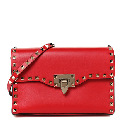 Valentino Garavani Vitello Medium Rockstud Flip Lock Crossbody Bag Rouge Pur 1 of 8