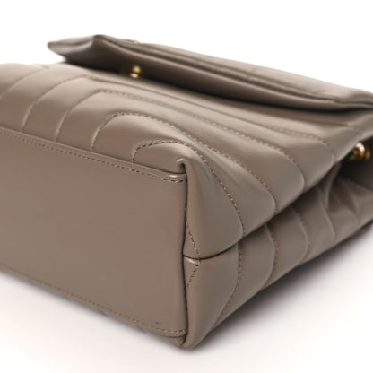 Saint Laurent Calfskin Y Quilted Monogram Small Loulou Chain Satchel Taupe 10 of 10