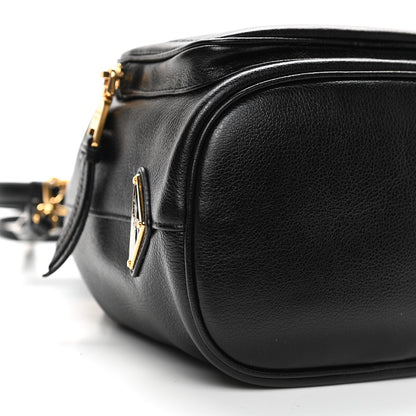 Prada Glace Calfskin Embossed Secchiello Bucket Bag Black 8 of 9