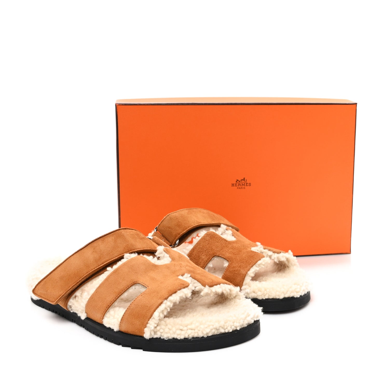 Suede Goatskin Woolskin Womens Chypre Sandals 40.5 Naturel Ecru