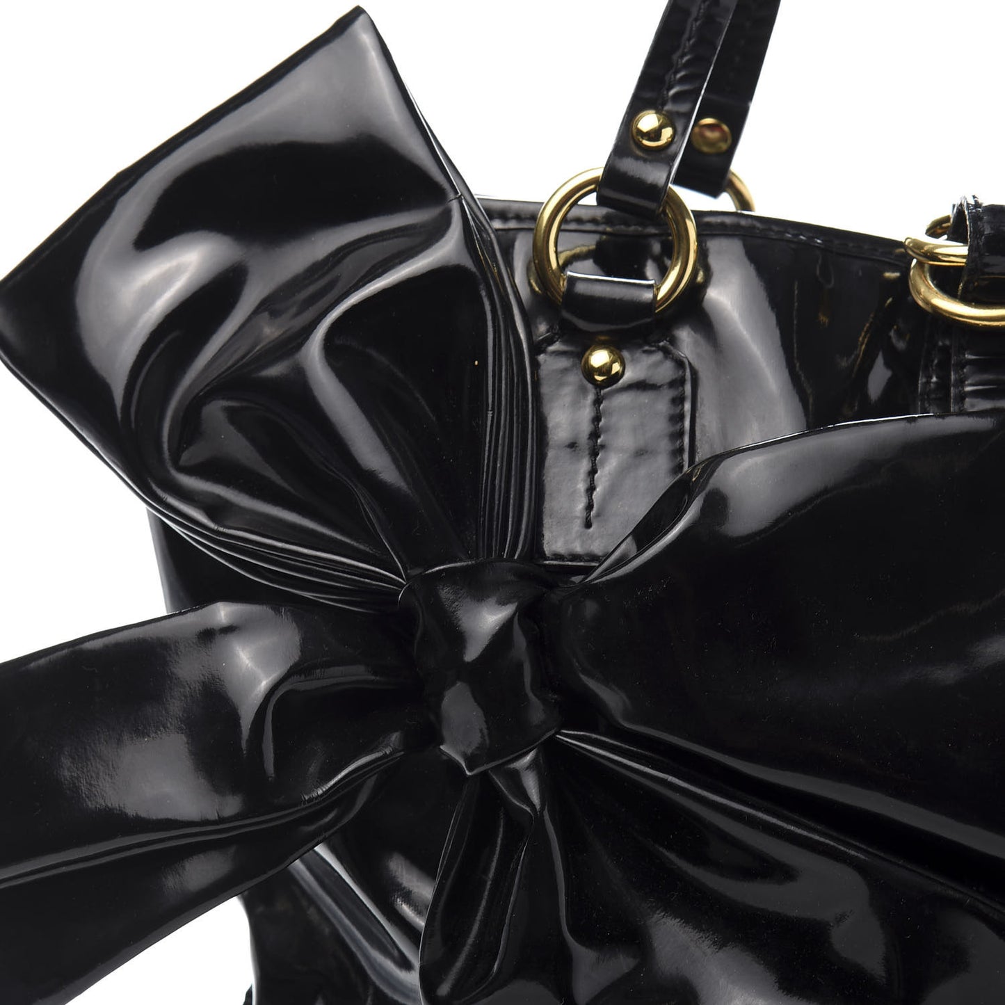 Patent Lacca Bow Tote Black