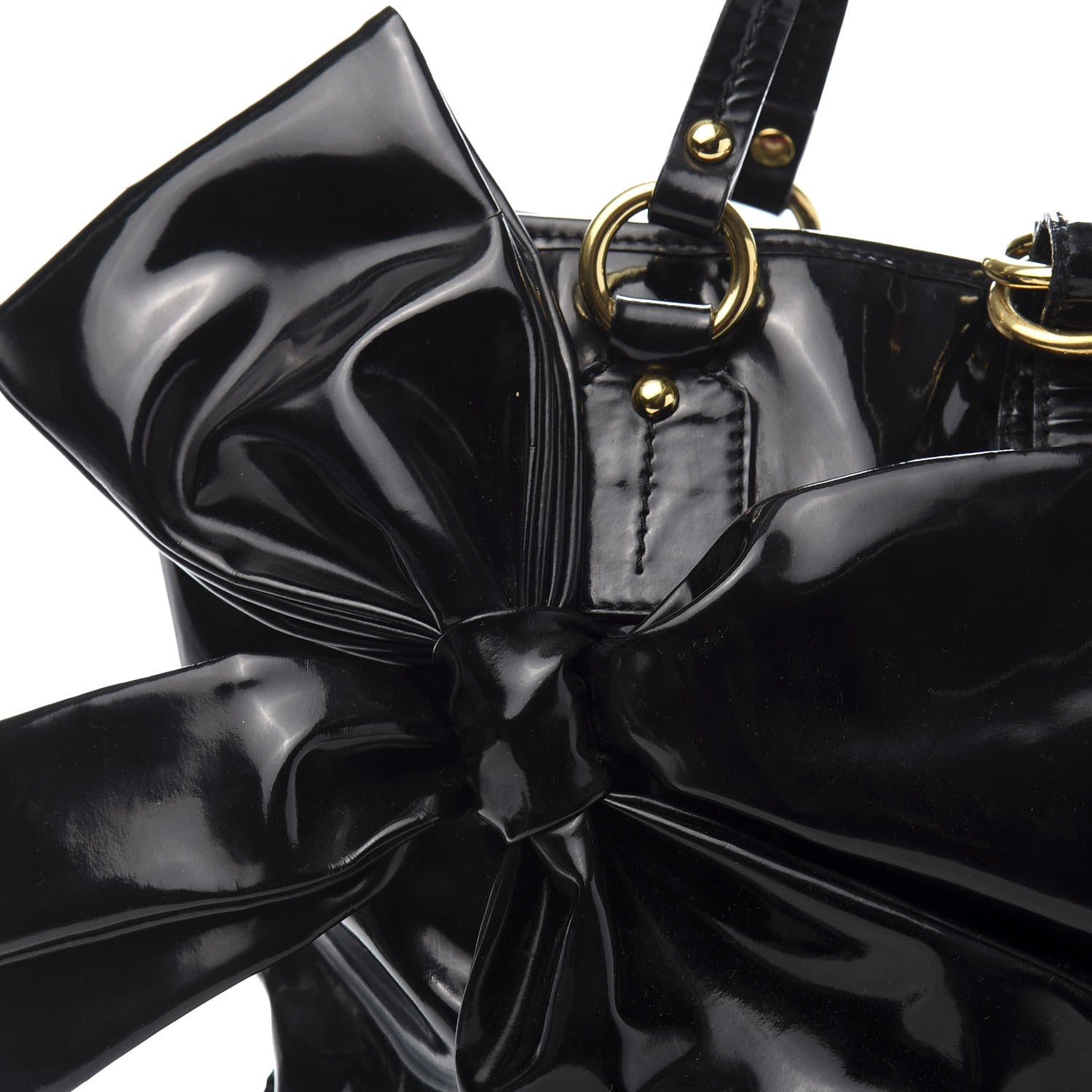 Valentino Garavani Patent Lacca Bow Tote Black 17 of 17