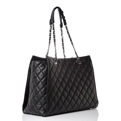 Chanel Calfskin Quilted Large Chic and Soft Shopping Tote Black 4 of 15