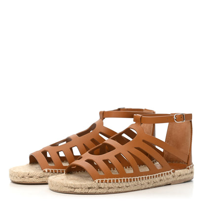 Hermes Calfskin Costanza Espadrilles 39 Beige Dore 3 of 7
