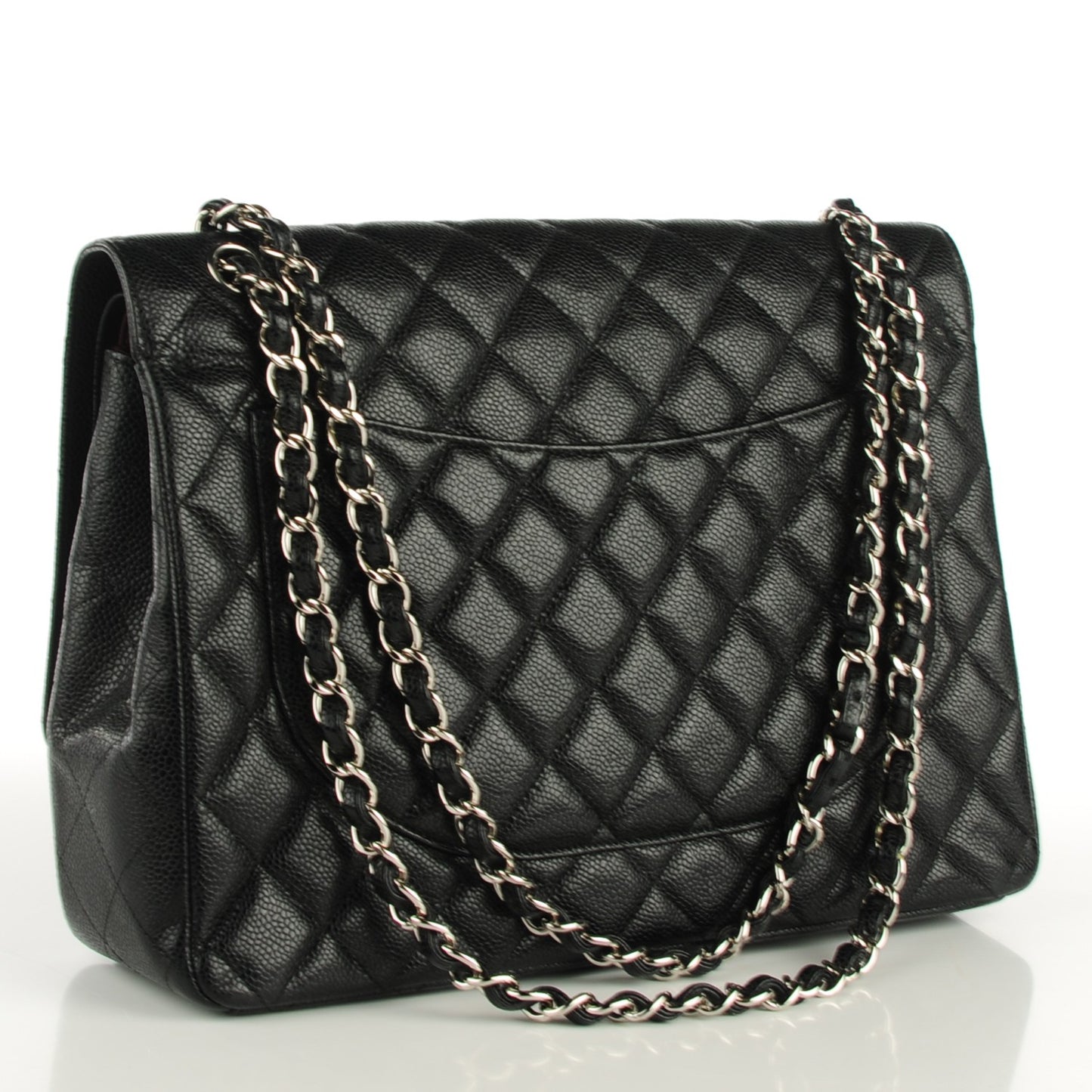 Caviar Quilted Maxi Double Flap Black