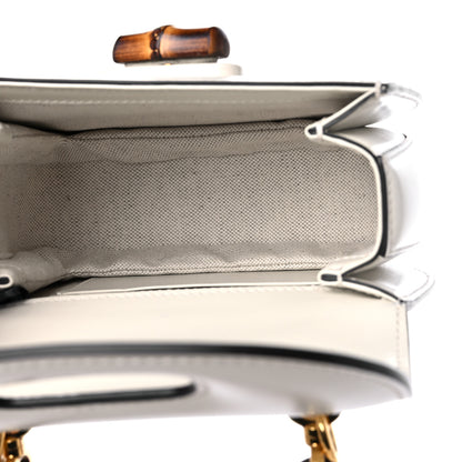 Gucci Boarded Dyana Lux Calfskin Web Mini Bamboo 1947 Top Handle Bag Mystic White 4 of 10
