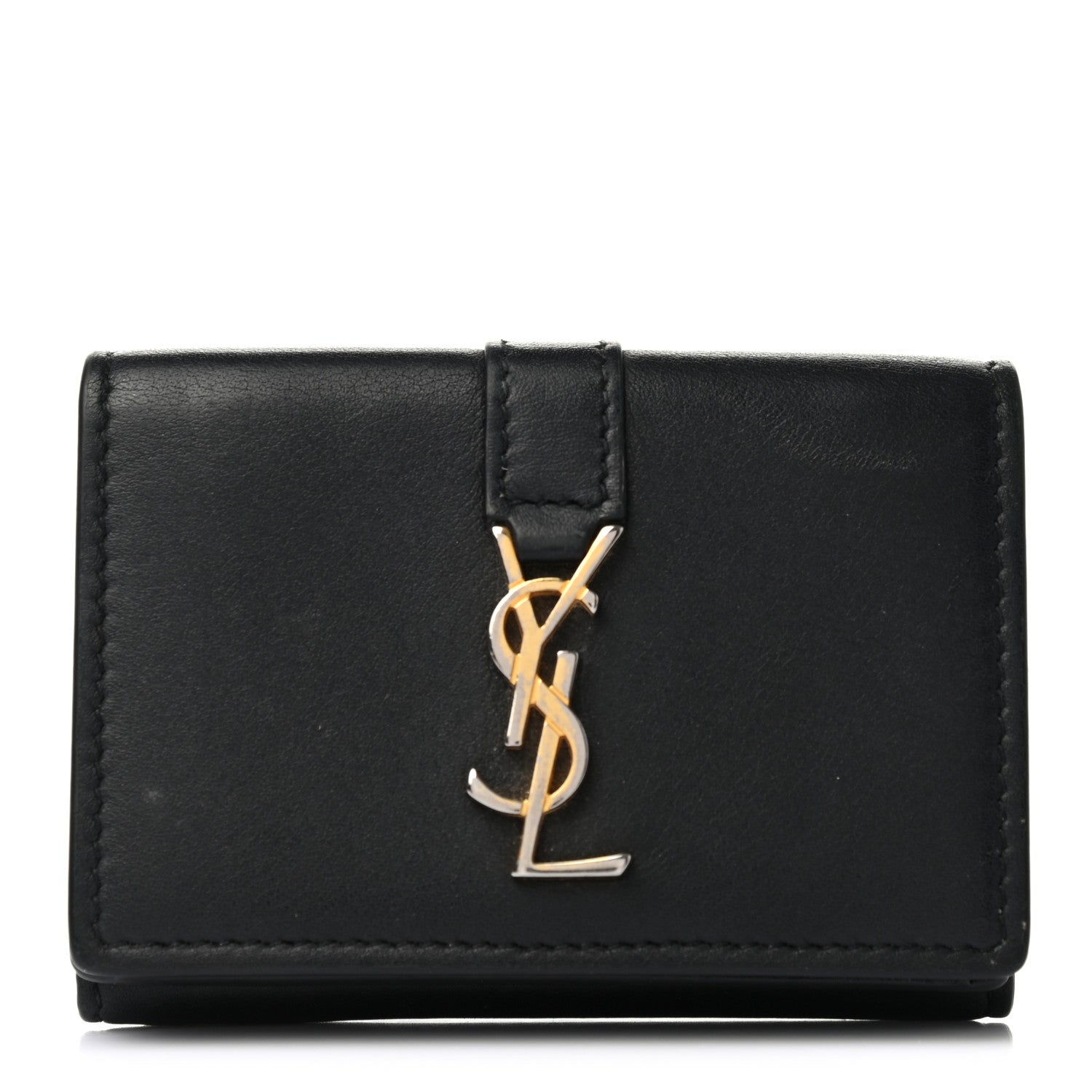 Saint Laurent Smooth Calfskin Monogram Tiny Line Wallet Black 1 of 9