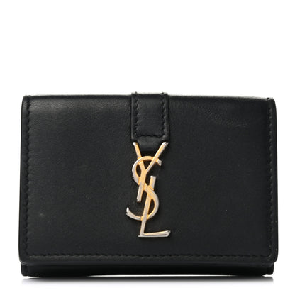 Saint Laurent Smooth Calfskin Monogram Tiny Line Wallet Black 1 of 9