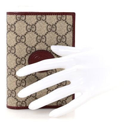 Gucci GG Supreme Monogram Azalea Calfskin Retro Interlocking G Passport Case Beige Red 2 of 8