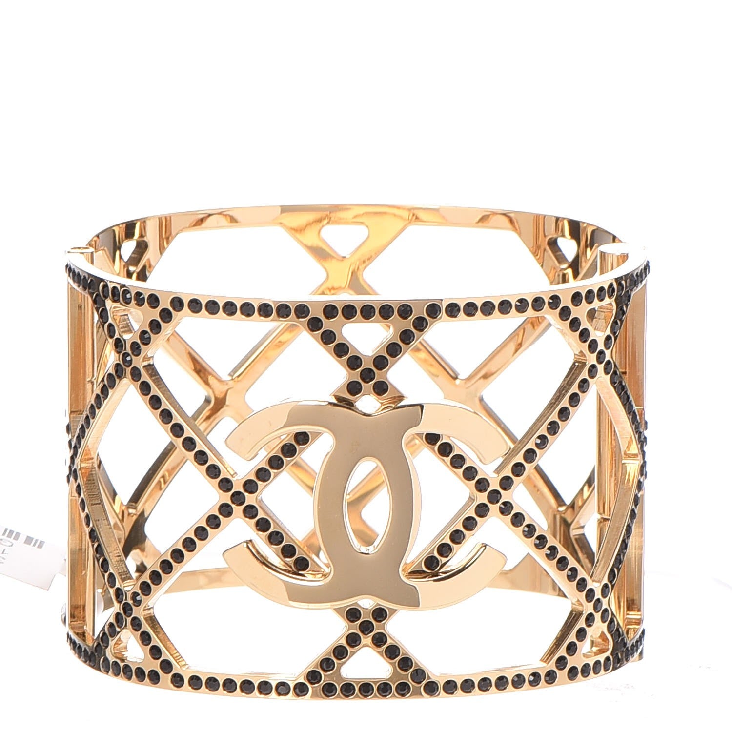 Chanel Crystal CC Cuff Black Gold 1 of 6