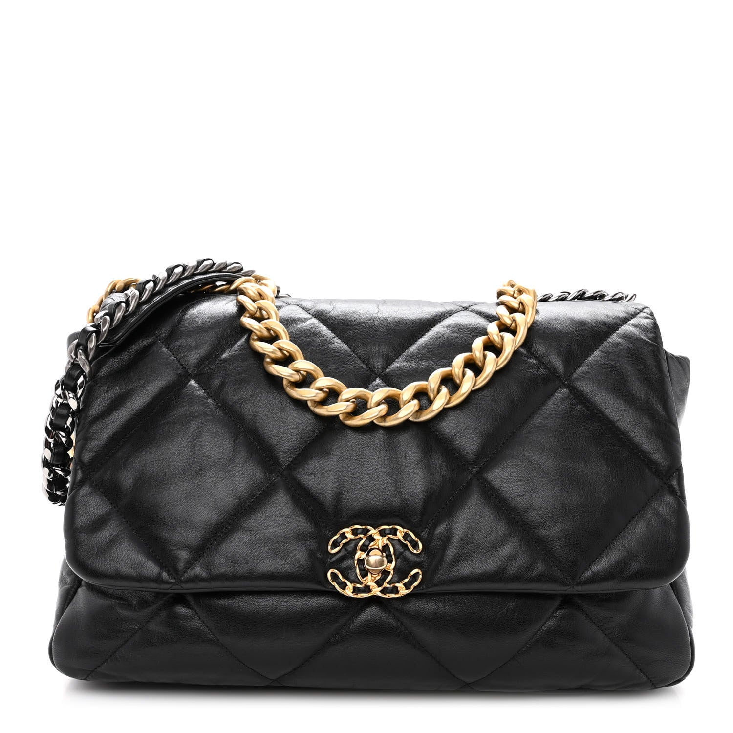 Chanel Goatskin Quilted Maxi Chanel 19 Flap Black 1 of 10