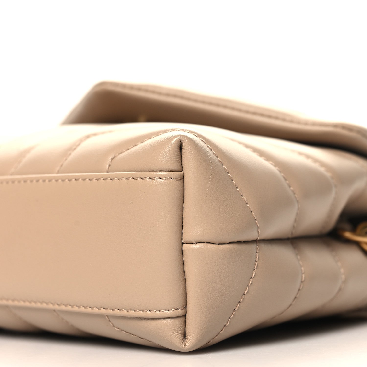 Saint Laurent Calfskin Y Quilted Monogram Toy Loulou Crossbody Bag Dark Beige 10 of 11