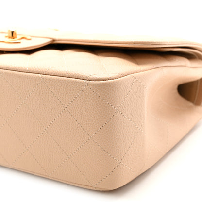 Chanel Caviar Quilted Jumbo Double Flap Light Beige 10 of 12