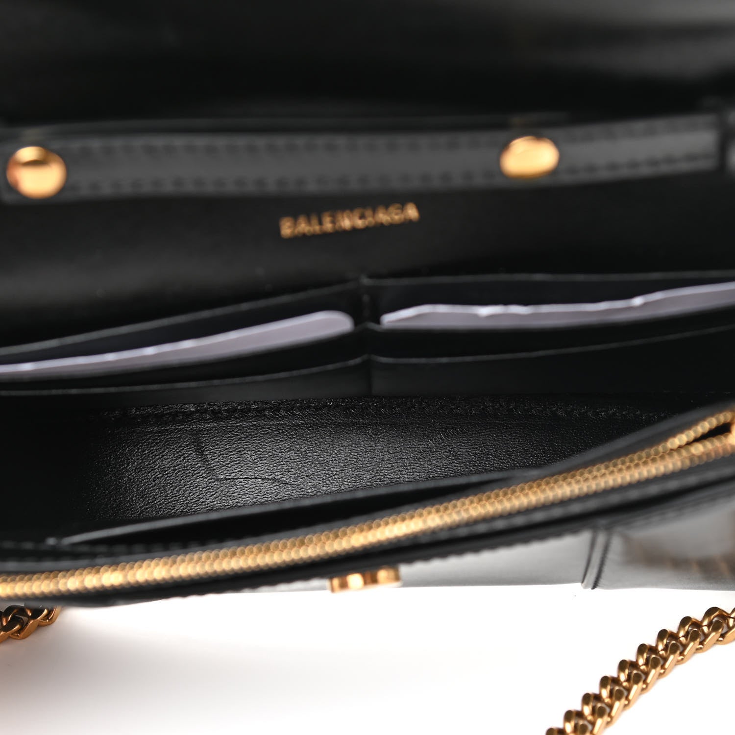 Balenciaga Shiny Box Calfskin Hourglass Chain Bag Black 5 of 8