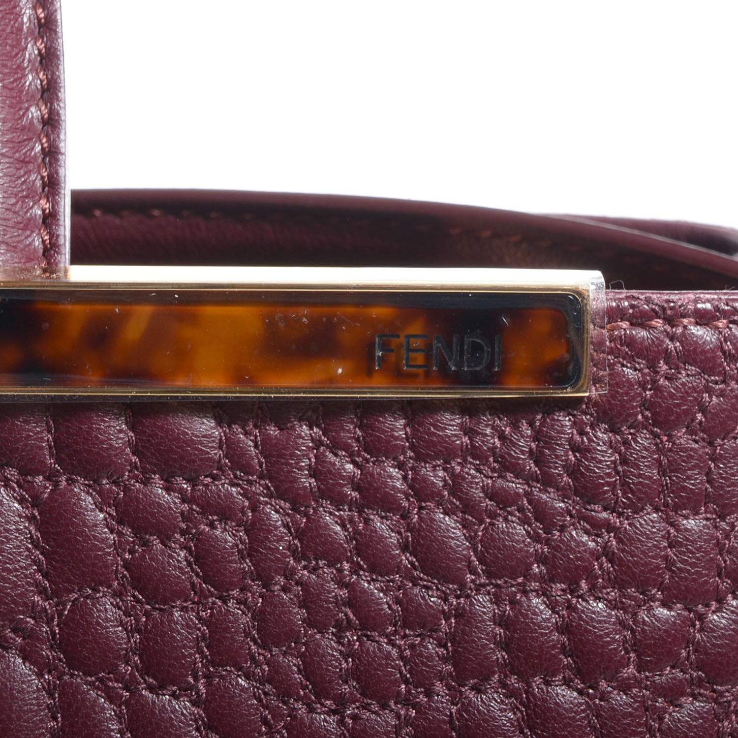 Fendi Nappa Crocodile Trapuntata Medium 2Jours Tote Bordeaux 10 of 11