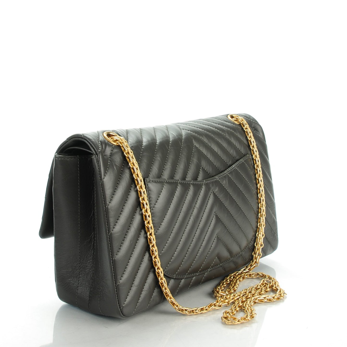 Aged Calfskin Chevron 2.55 Reissue 226 Dark Grey