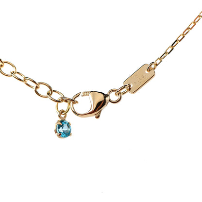 Gucci 18K Yellow Gold Blue Topaz Running G Pendant Necklace 5 of 6